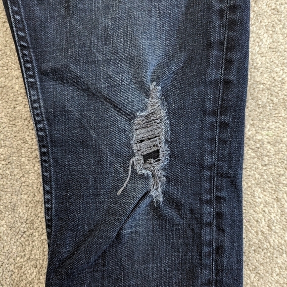 TOPMAN Men's Distressed Jeans Size 30 Dark Blue Denim Pants - Picture 4 of 10